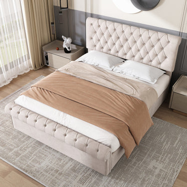 Functional Bed With Slatted Frame And Storage